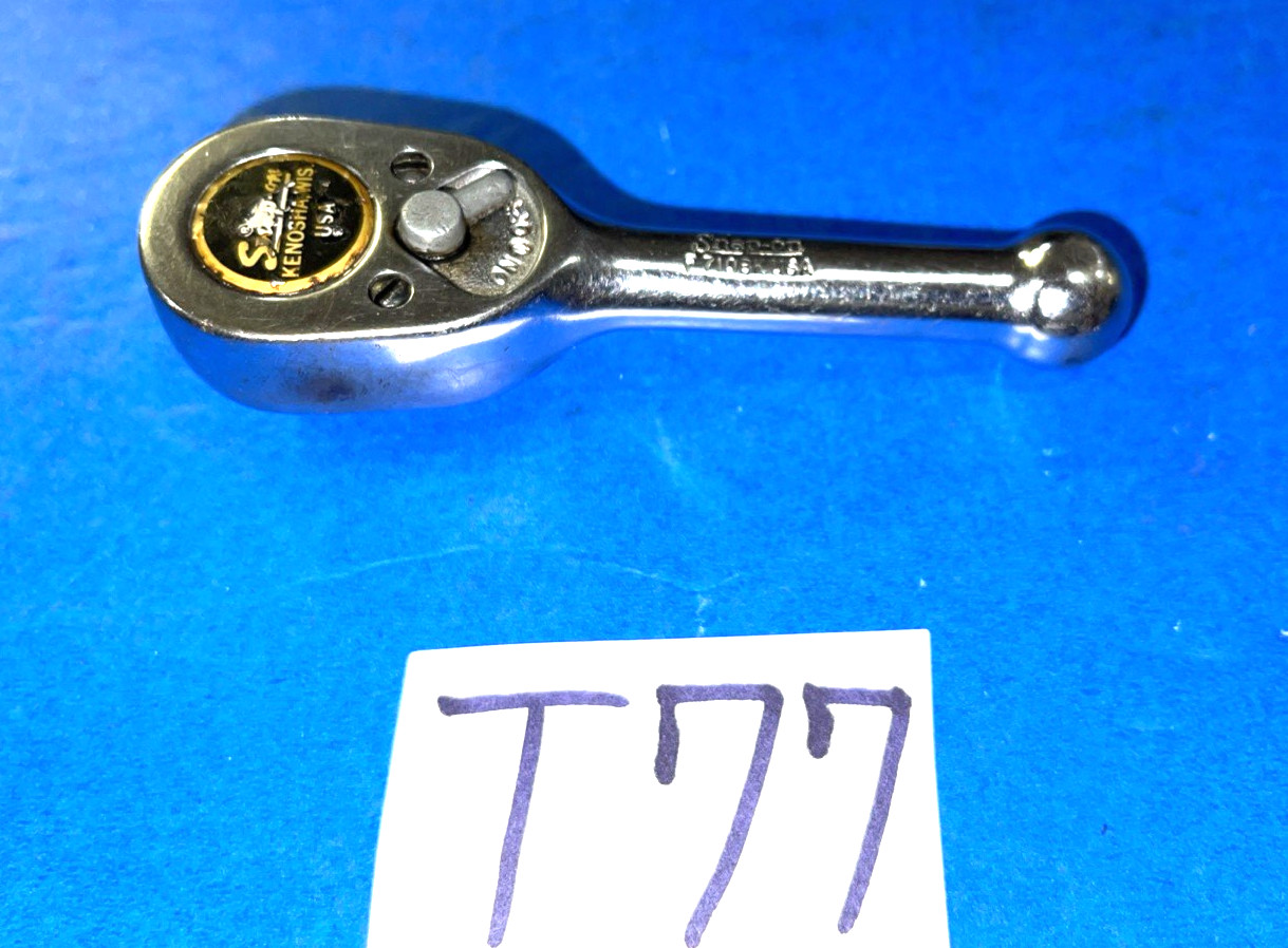 SNAP-ON TOOLS 3/8 DRIVE STUBBY HANDLE RATCHET F710BK INCLUDES SHIPPING IN THE US