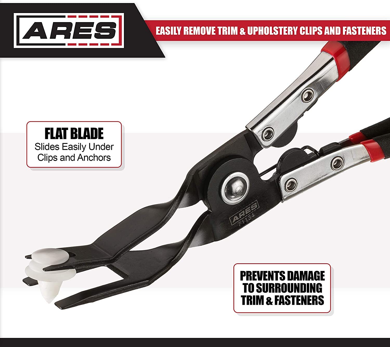 NEW ARES 71134 AUTOMOTIVE CLIP REMOVAL PLIER TOOL TRIM CLIP RIVETS