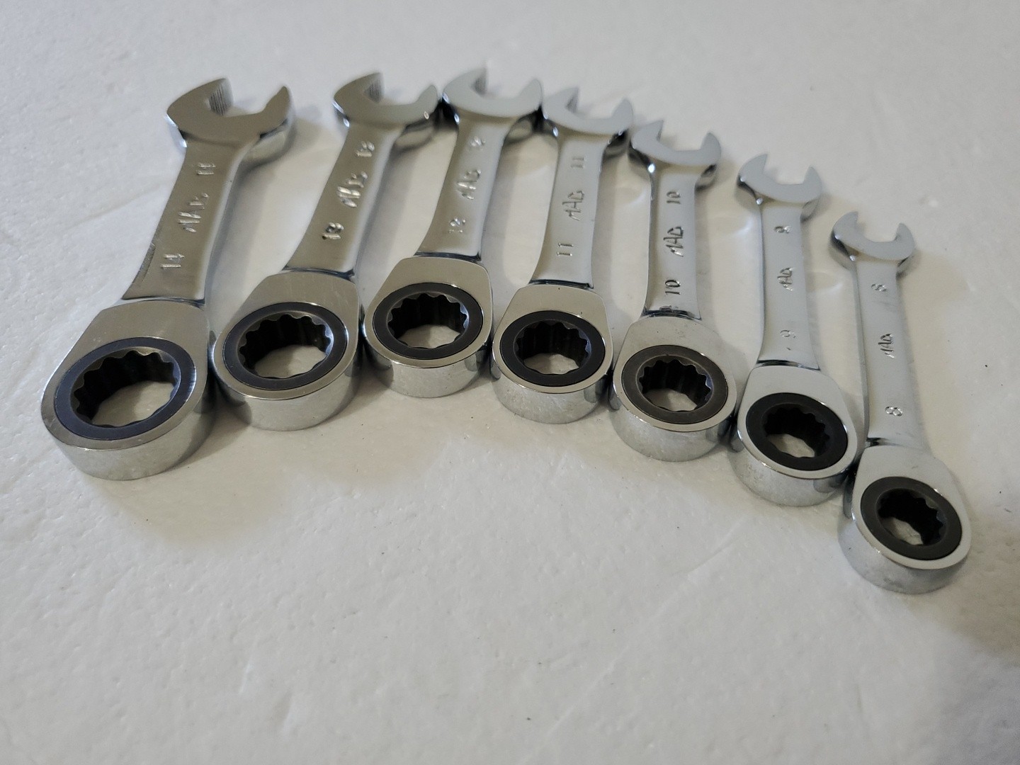 Mac Tools RWS 8mm-19mm Stubby 12-Point Ratcheting Wrench Set of 12