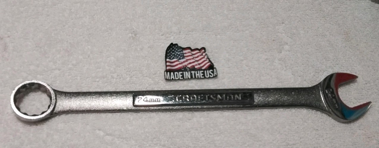 Craftsman Metric MM Combination Wrench, USA 12pt, 24mm – Part # 42923 VA
