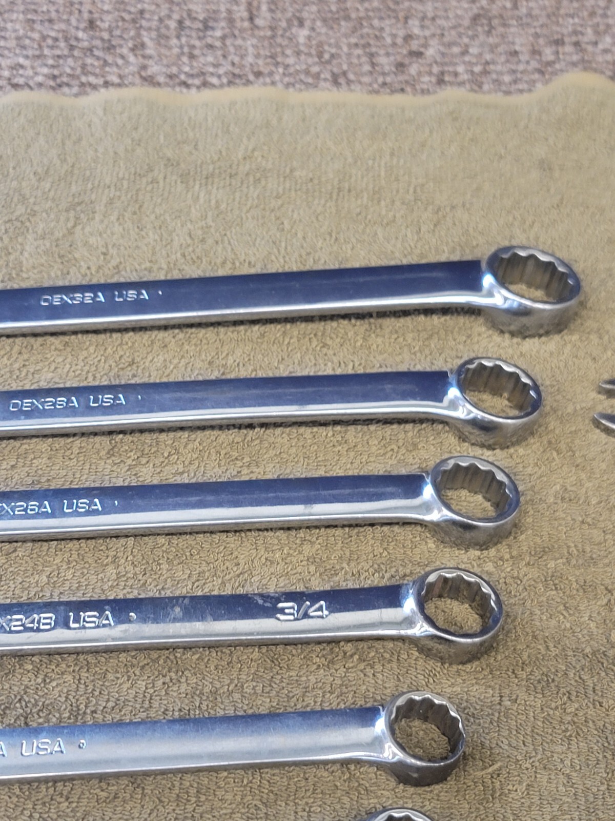 Snap on OEX Combination Wrench Set Sae 1″ 7/8 13/16 3/4 11/16 5/8 9/16 1/2 3/8