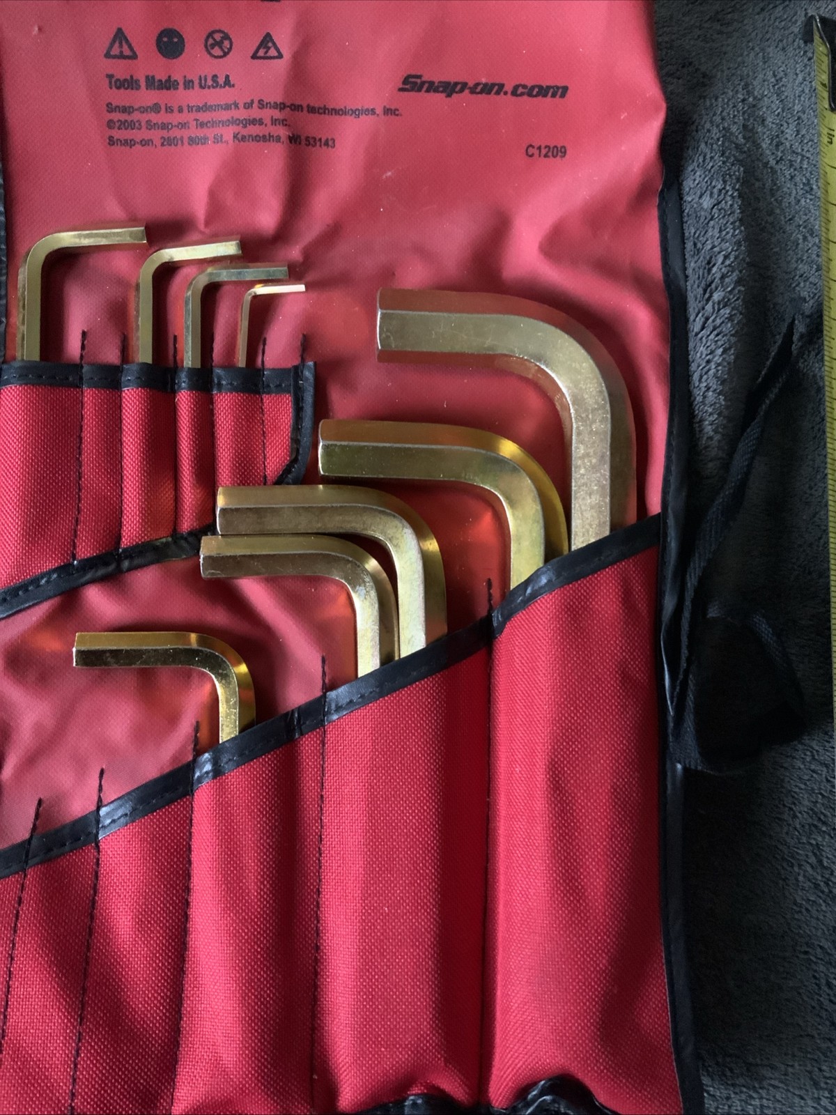 Snap On Hex Key Set, Missing Couple…see Pics….in Canvas Case….