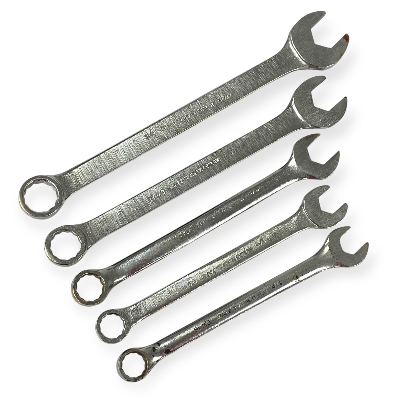 Blue Line CW16 1/2, CW20 5/8, 11/16 in 12 Point Combination Wrench Set, 5 Pcs