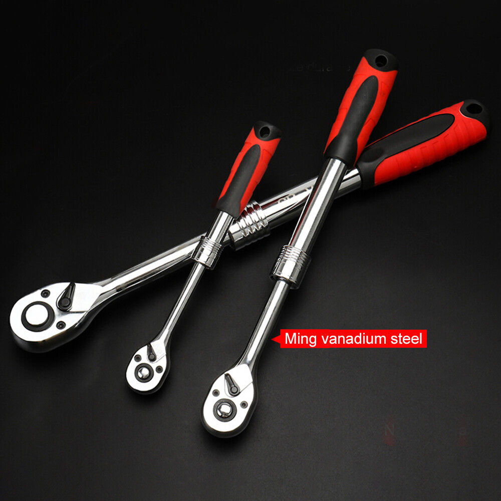 Flexible Ratchet Handle Socket Wrench Swivel Tool Set 1/4″ 3/8″ 1/2″ 72 Tooth