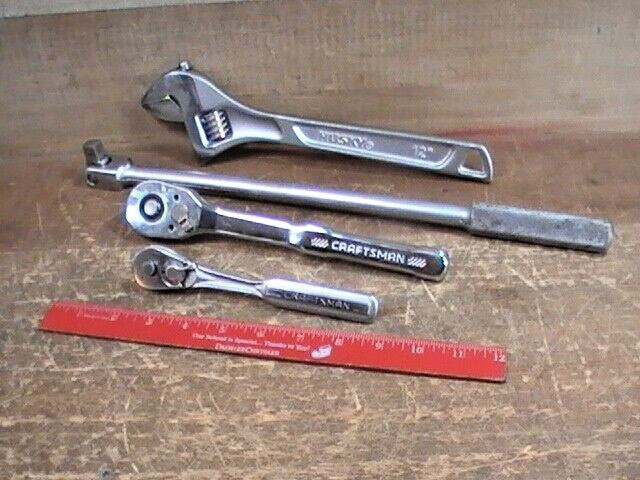 CRAFTSMAN 1/2″ DRIVE LOW PROFILE RATCHET 1/2″ DRIVE S & K 16″ BREAKER BAR & MORE