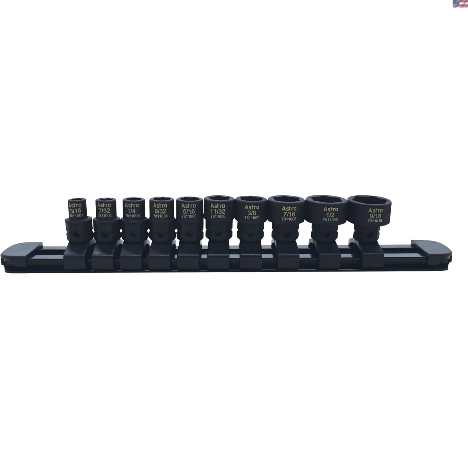 10-Piece Low Profile Nano Impact Sockets, 1/4” Drive – SAE Compliant