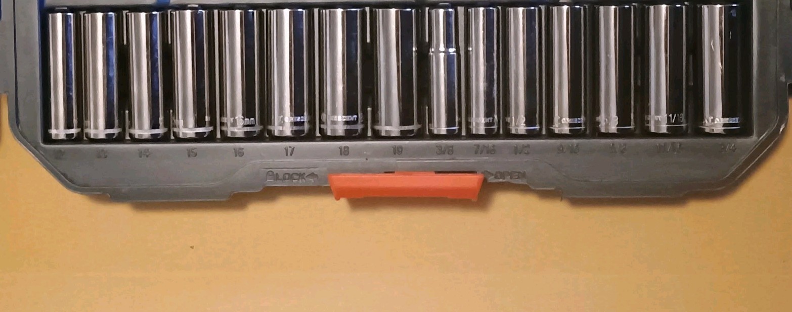 CRESCENT 15 Piece METRIC and SAE 6 Point Deepwell Socket Set For 3/8″ Drive
