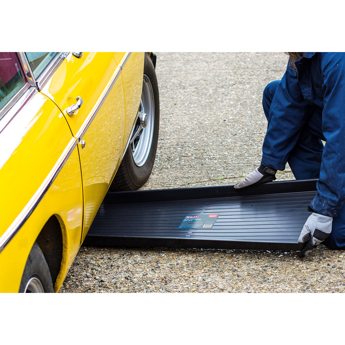 2 x Black Plastic Large Low Profile Drip Tray 1000 x 400 x 50mm Garage Workshop