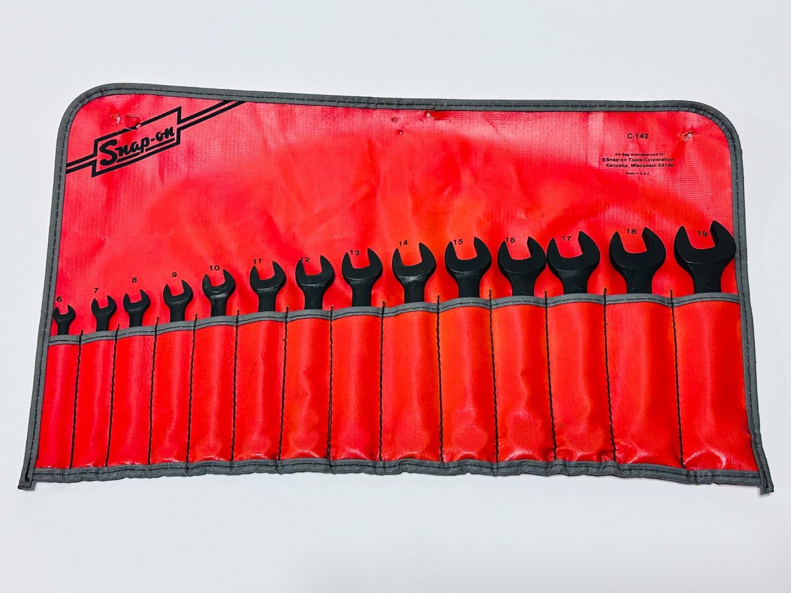 Snap-On USA 14pc Metric GOEXM Industrial Short Combination Wrench Set – 6mm-19mm
