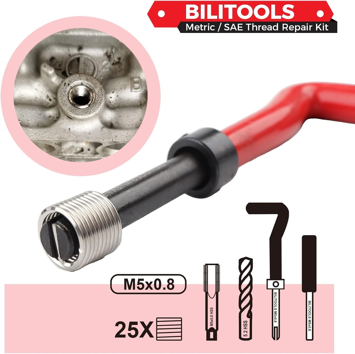 HSS M5x0.8 Thread Repair Kit: Efficient Tools for Automotive & Plumbing Uses