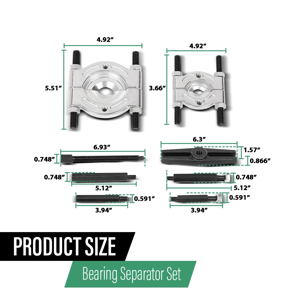 Bearing Separator Puller Tool Kit Heavy Duty 5 Ton Capacity 2″ & 3″ Bearings