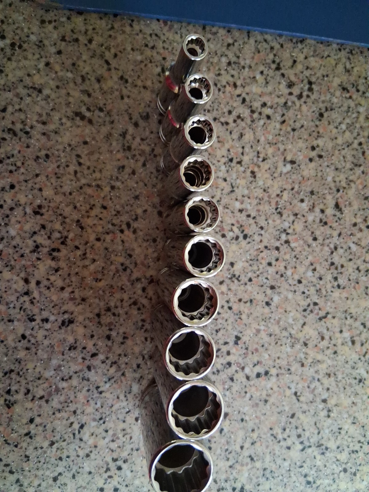 10 pc Gearwrench Deep Well 12 Point 1/4 in Drive SAE Sockets
