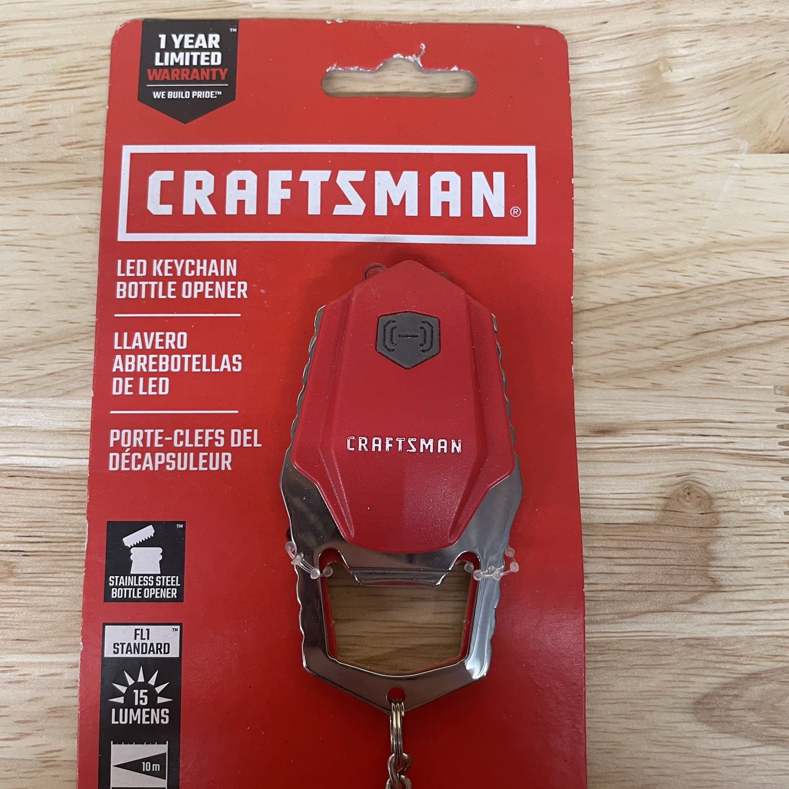Craftsman Bottle Cap Opener – LED Keychain