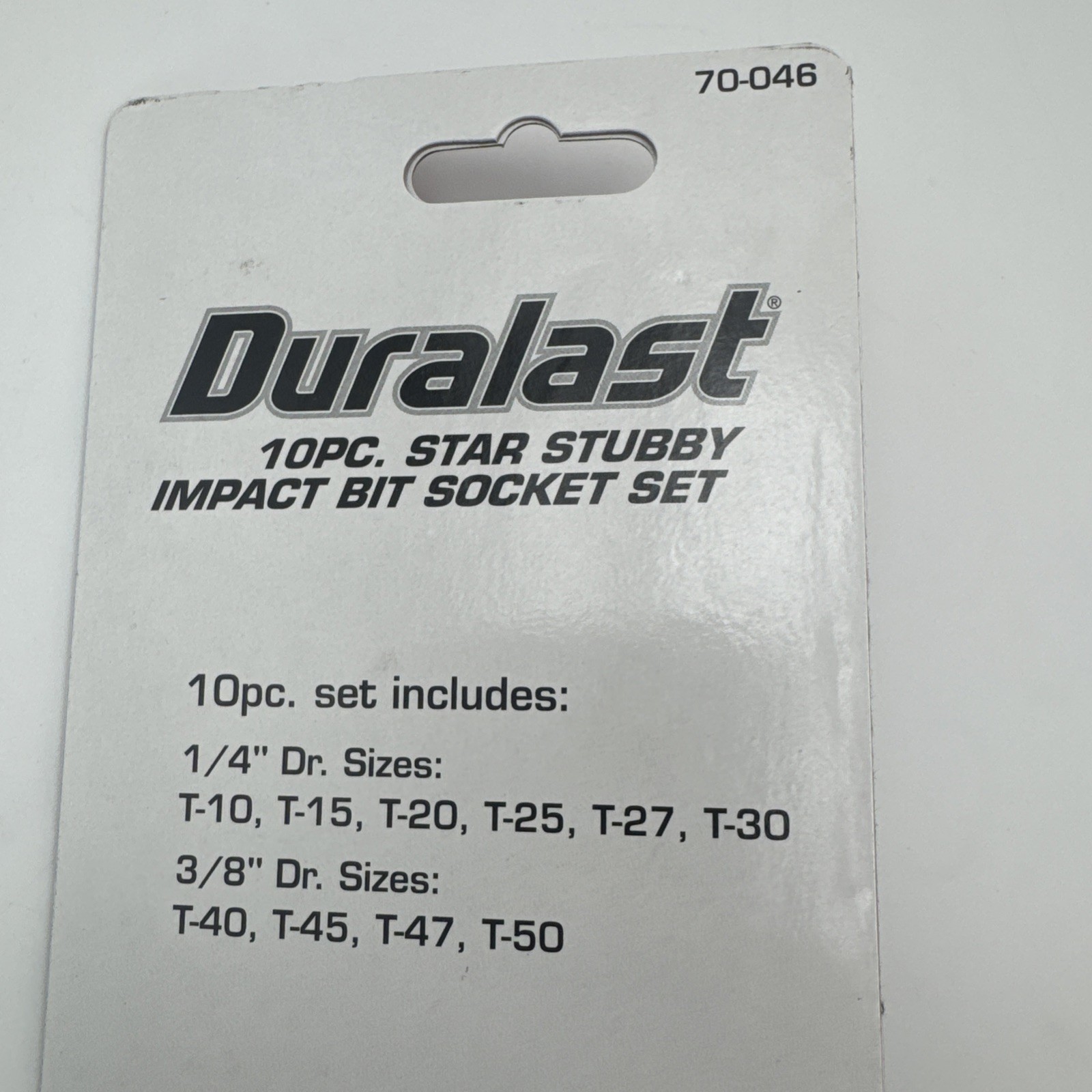 Duralast Impact Bit Socket Set 10pc Star Stubby 3/8″ & 1/4″ Drive Low Profile