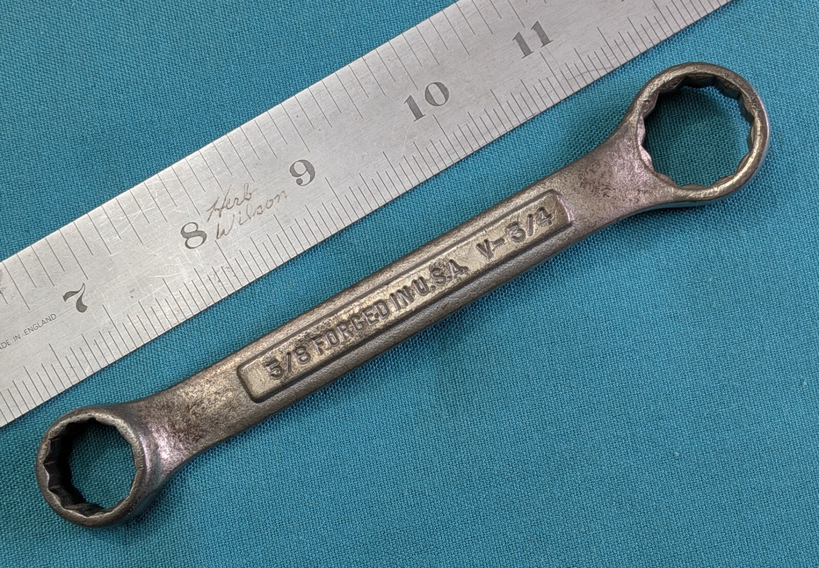 Vintage CRAFTSMAN 5/8″ X 3/4″ 12pt Stubby Box End Wrench SAE U.S.A. *V-Forge*