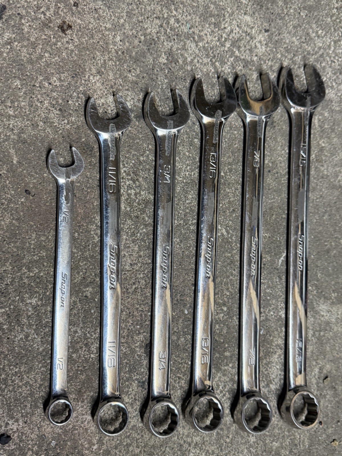 Snap On 5ps Tools Set OEX30B 15/16/7/8/13/16/3/4/11/16/1/2” Wrench USA