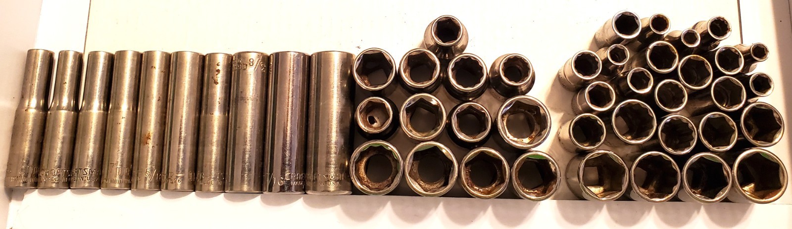 CRAFTSMAN ~ SMALL SOCKET LOT ~ 1/4″ & 3/8 » DRIVE – LOT OF 43