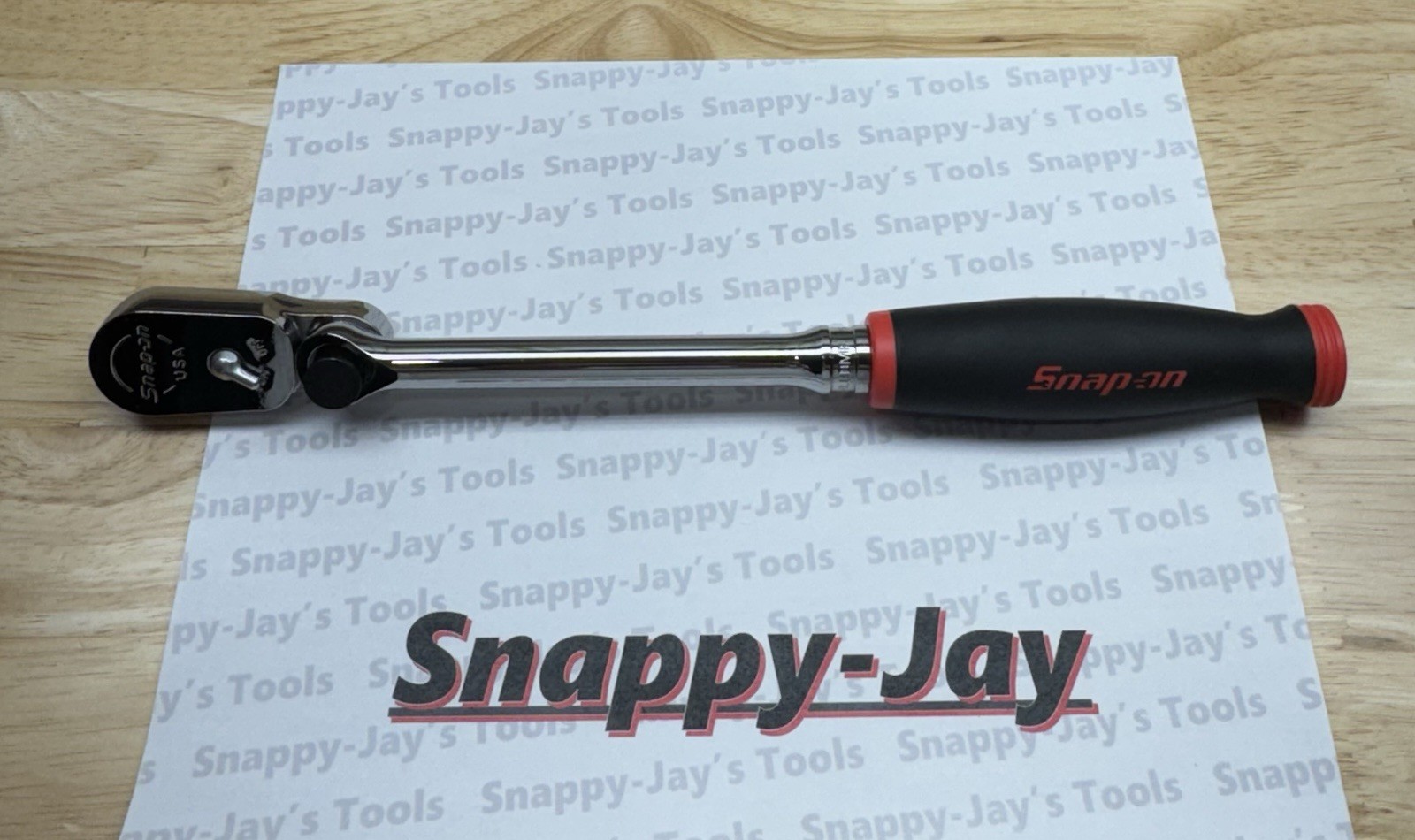 Snap-on Tools USA NEW RED 3/8″ Soft Grip Long Multi-Position Ratchet FHL80MP