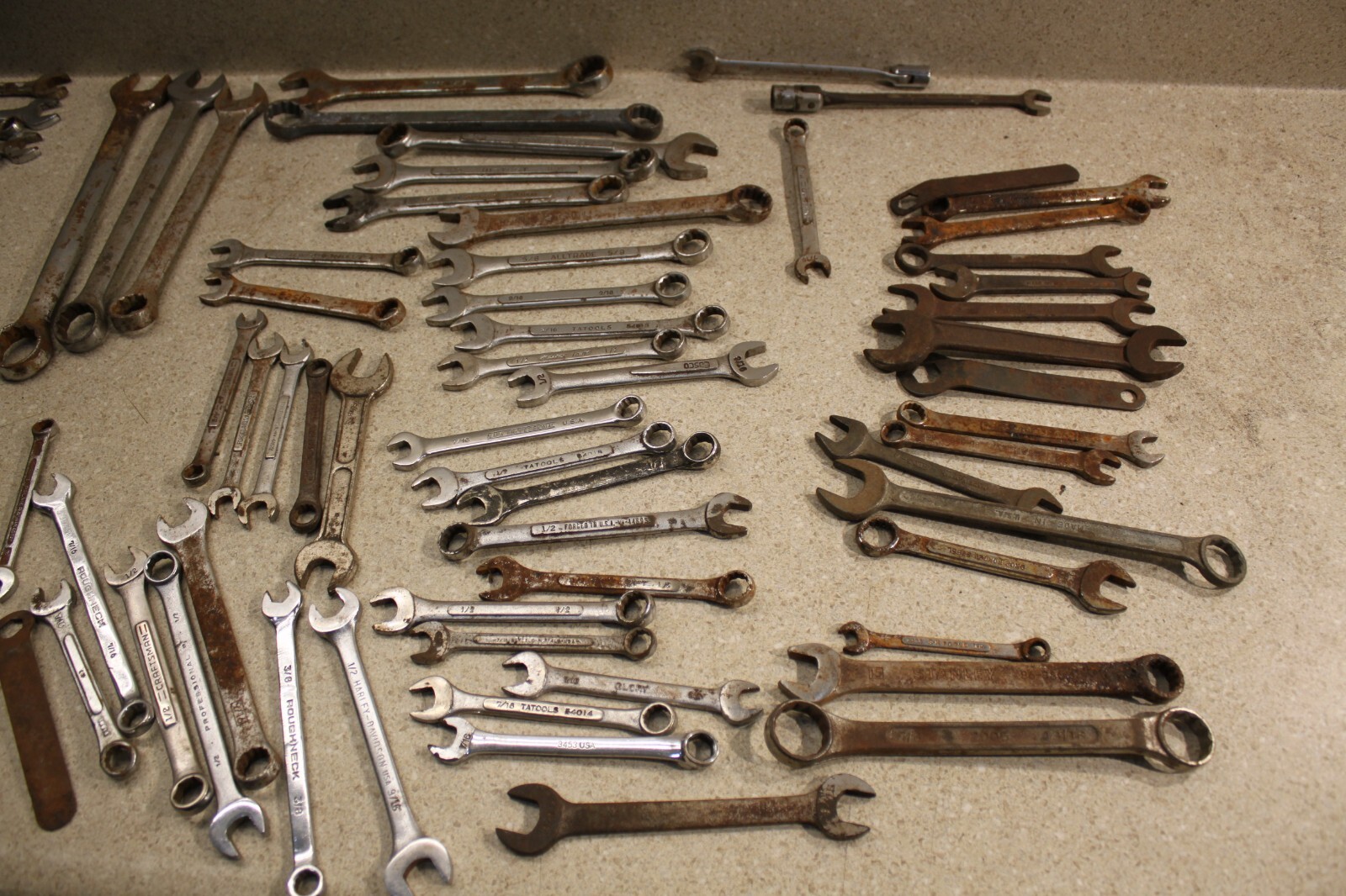 Lot Of Various Size SAE & Metric Wrenchs Line Wrench Vintage Old Tools 8432