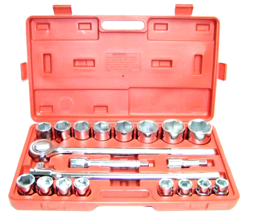 21 pcs 3/4″ Drive Socket Set Jumbo Ratchet Wrench Extension Bar Socket METRIC