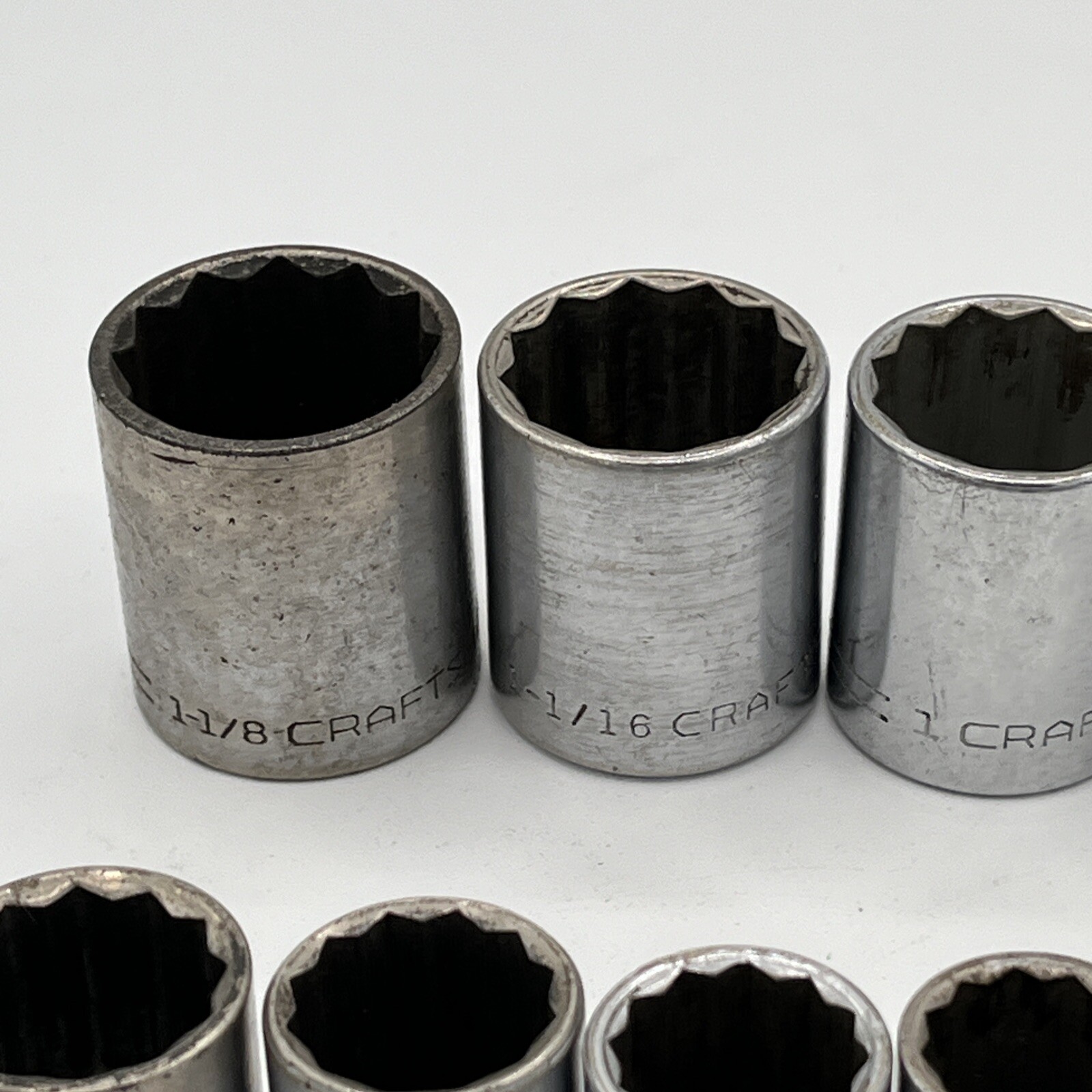 Craftsman 12 Socket Set 1/2″ Drive 12-Point =V= Series USA Made 7/16 to 1 1/8”