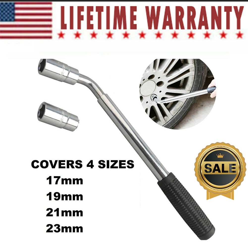 Wrench 4 Way Lug Nut Tool Foldable Adjustable Lug Nut Socket Wheel Tire Change