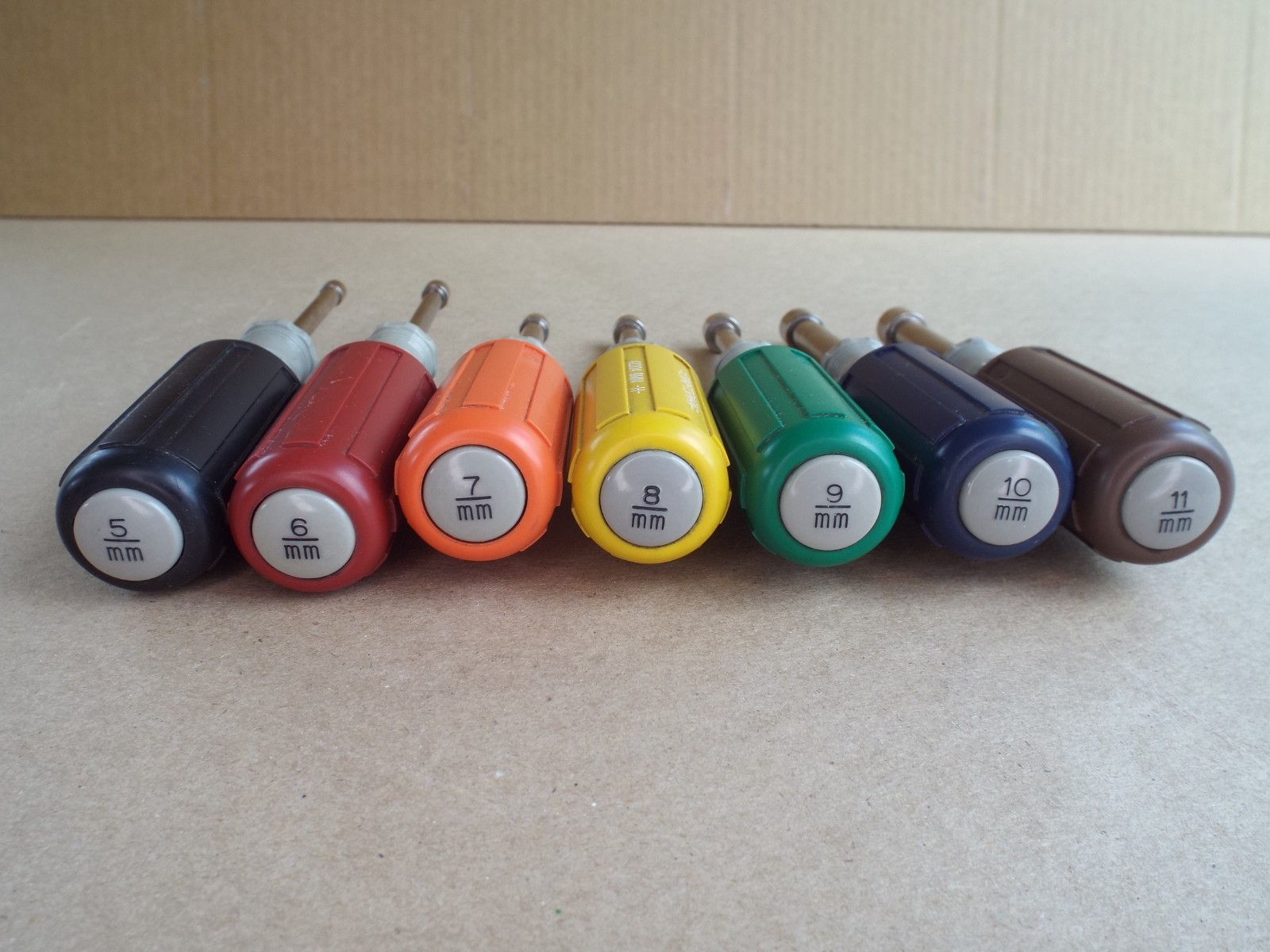 VTG Cushion Grip Craftsman 7 Pc Metric Nut Driver Set USA Light Use GC! (Read)