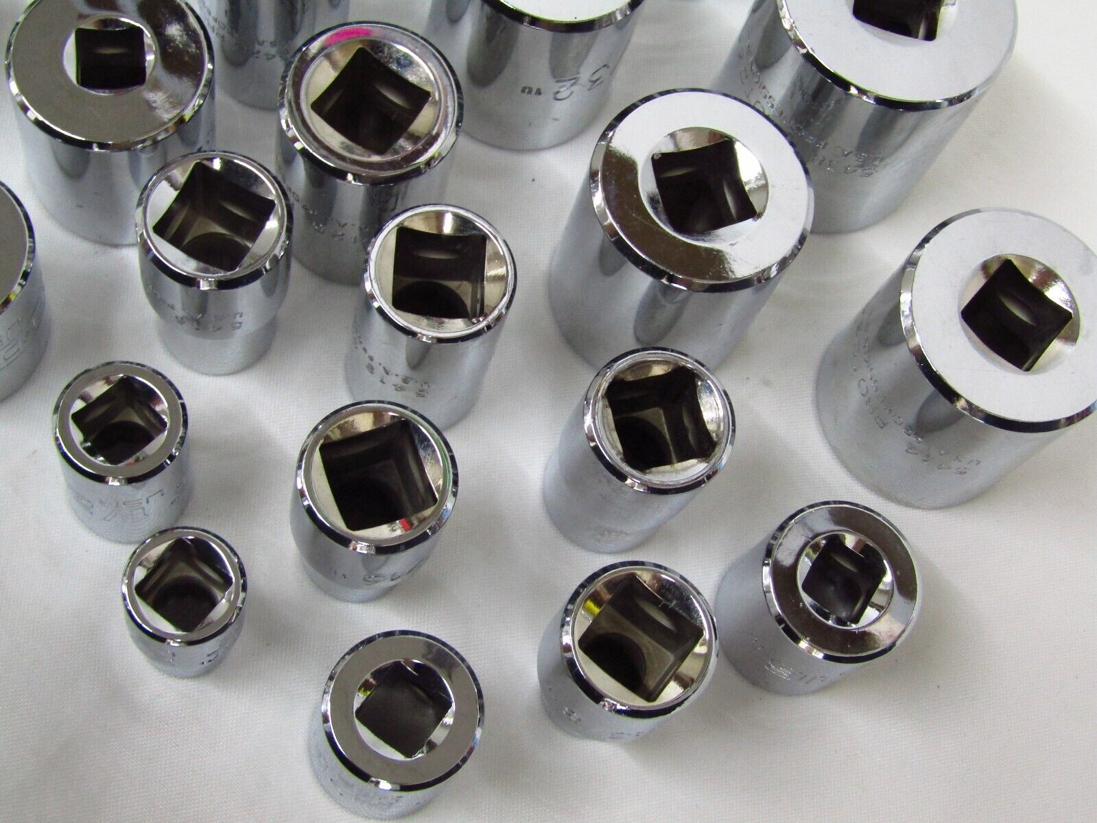 Mixed Lot of 27 PROTO Sockets SAE, 12pt, 1/2″ and 3/8″ Drives