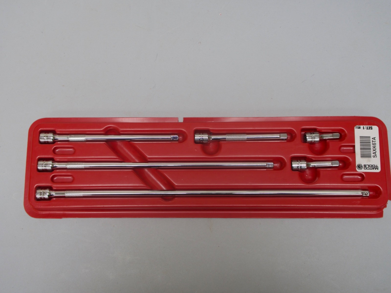 Matco Tools SAXK6TA 6 Pieces 1/4″ Drive Chrome Extension Set, New Open Box