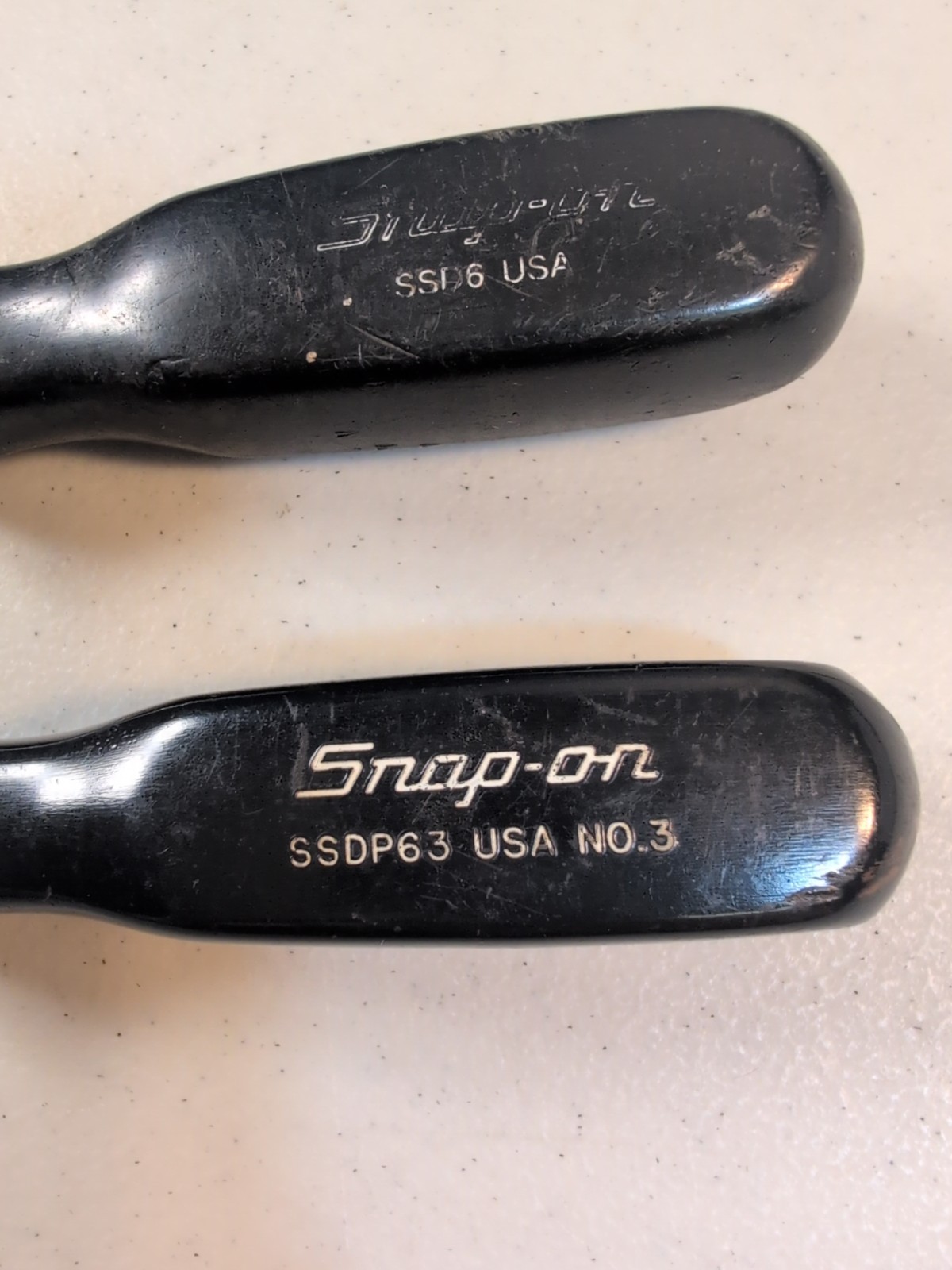 Snap-On SDDP63 No. 3 Phillips Screwdriver & SDD6 Flat Slotted Black Handle USA
