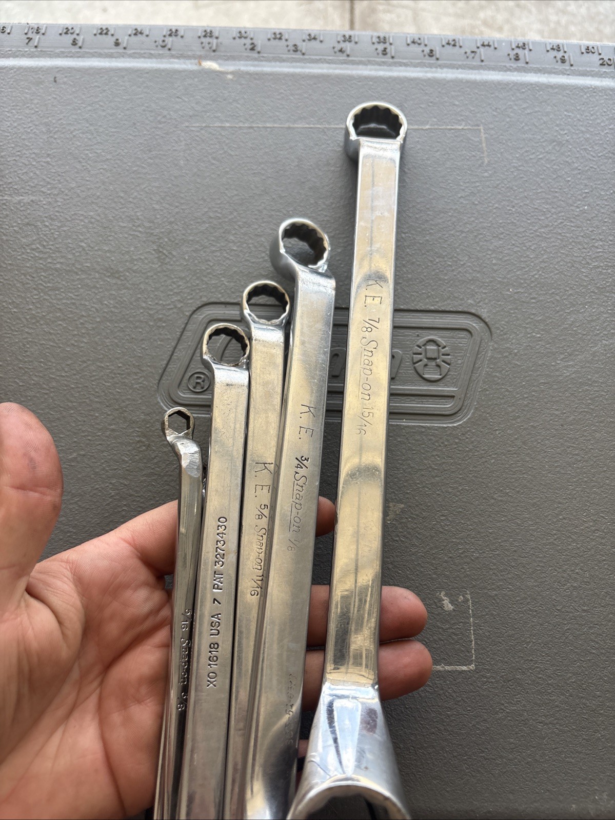 Snap-On XO Series 60° Offset Box End Wrench 7pc Set 1/4 – 15/16” Vintage