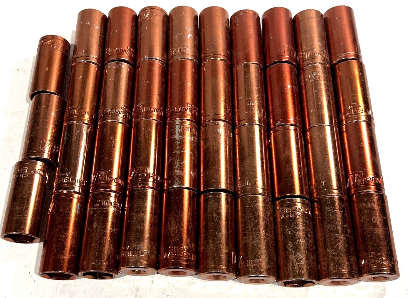 Vintage Powerbuilt Sockets 7/8″ CR-V Orange 3/8″ Drive (Lot of 39)
