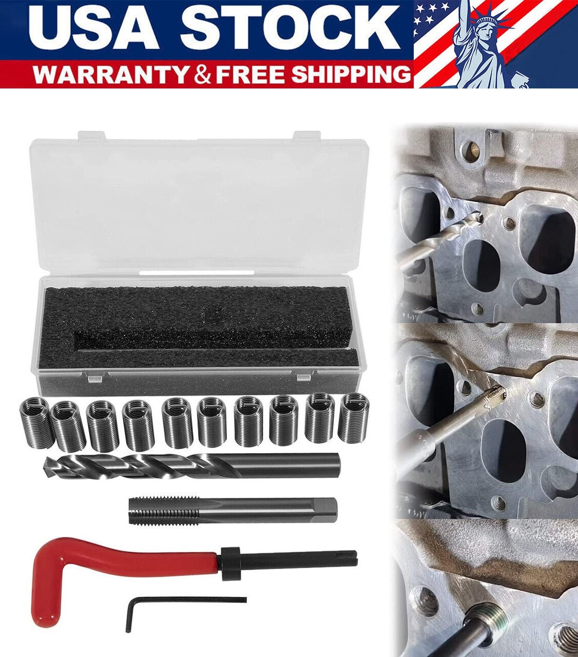 1420 Head Thread Bolt Repair Tool Kit for Honda B16 Engine, Toyota M11.5mm x 1.5