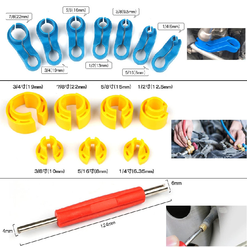 16Pcs AC Fuel Line Disconnect Removal Tool Set With Storage Box For Most Vehicle