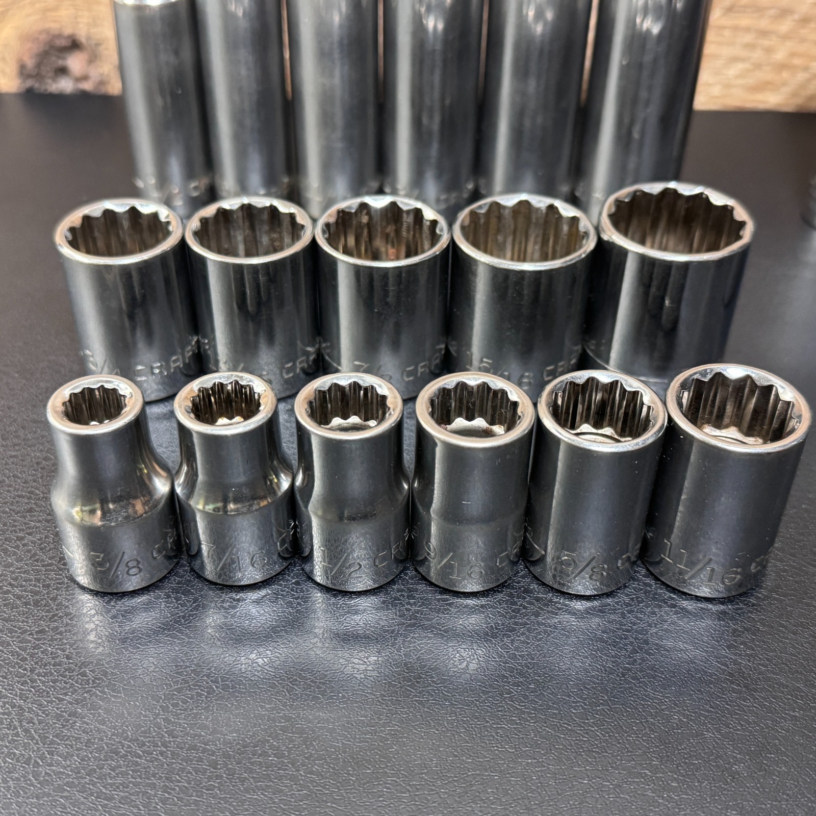 Craftsman S-AC 1/2 Drive Metric & SAE Socket Set STD Deep w/ Ratchet 44809 —40pc