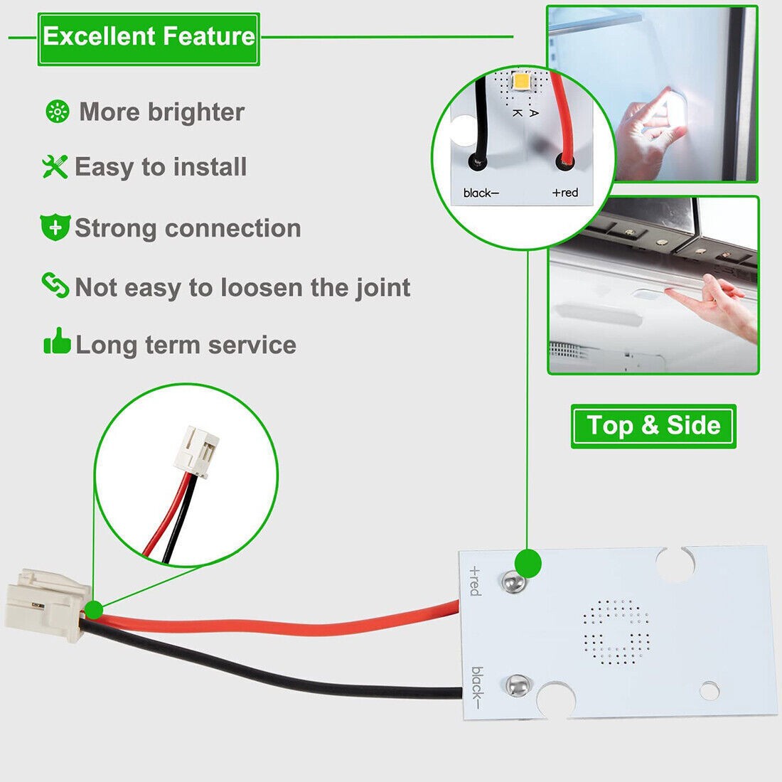 1PK W10843353 Fridge LED Light Board Module for KitchenAid Maytag, Jenn-Air