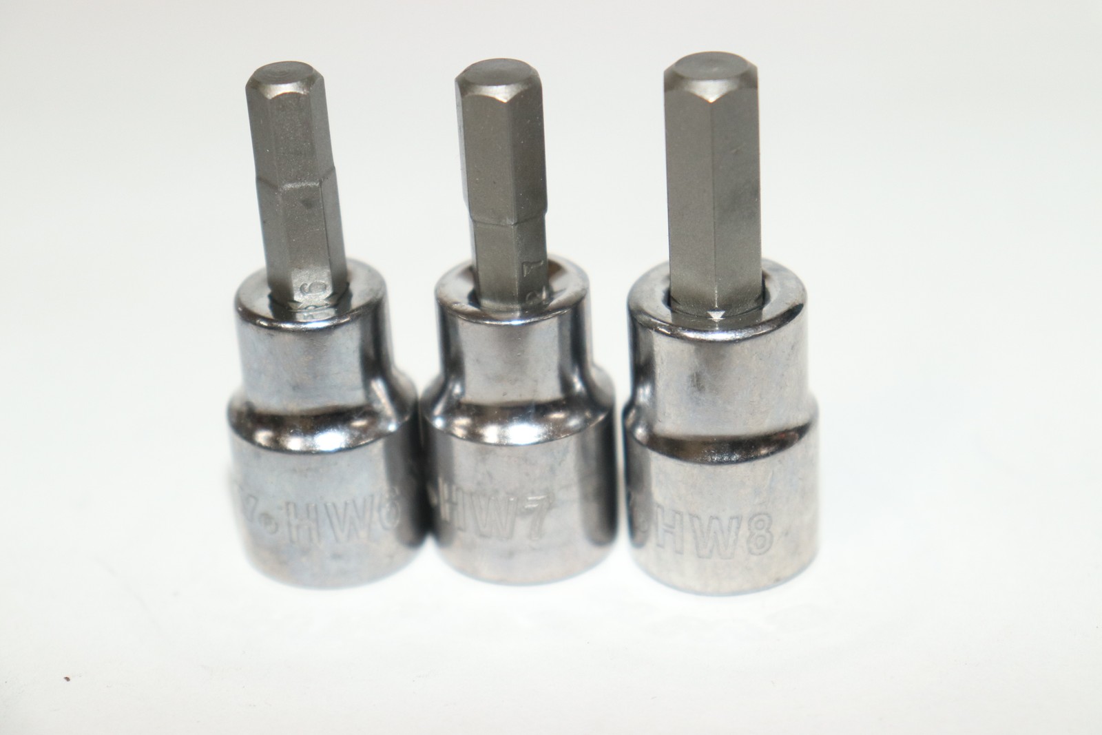 (8-Pk) Hexagon Impact Bit Socket Set Chrome Vanadium Steel 3/8″ Drive
