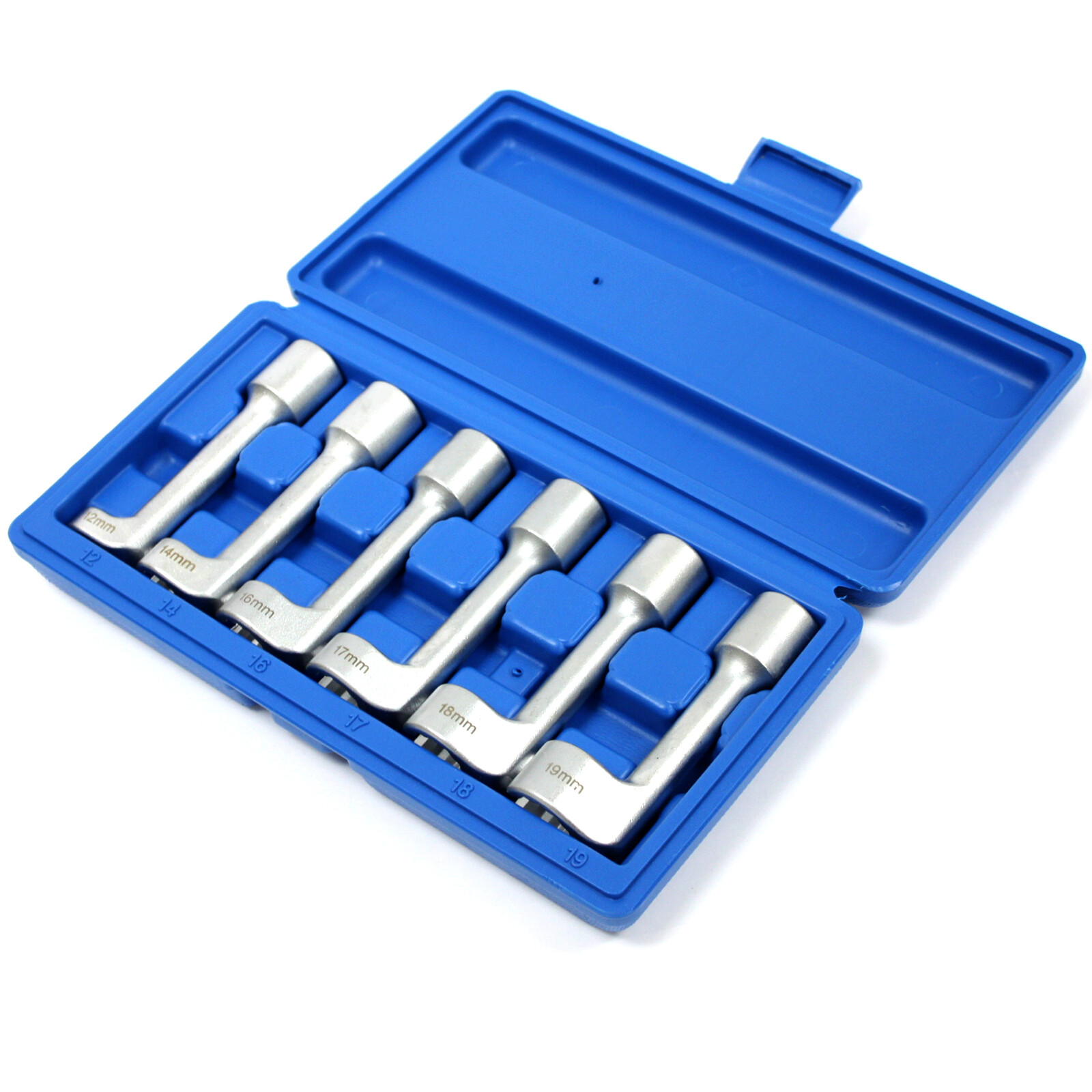 6pcs L-Type Open Ended Ring Diesel Fuel Injector Line Socket Wrench Set 12-19mm