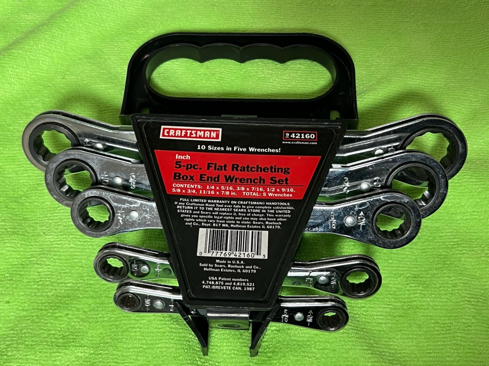 CRAFTSMAN 42160 5-Piece Flat Ratcheting Box End Set ( 10 Sizes in 5 Wrenches )
