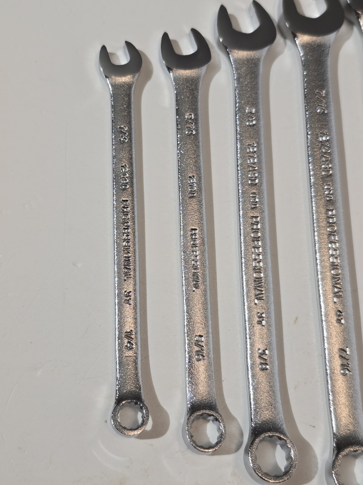 🇺🇸 NEW! PROTO USA ASD Anti-Slip 11 Pc. SAE Satin Chrome Combination Wrench Set