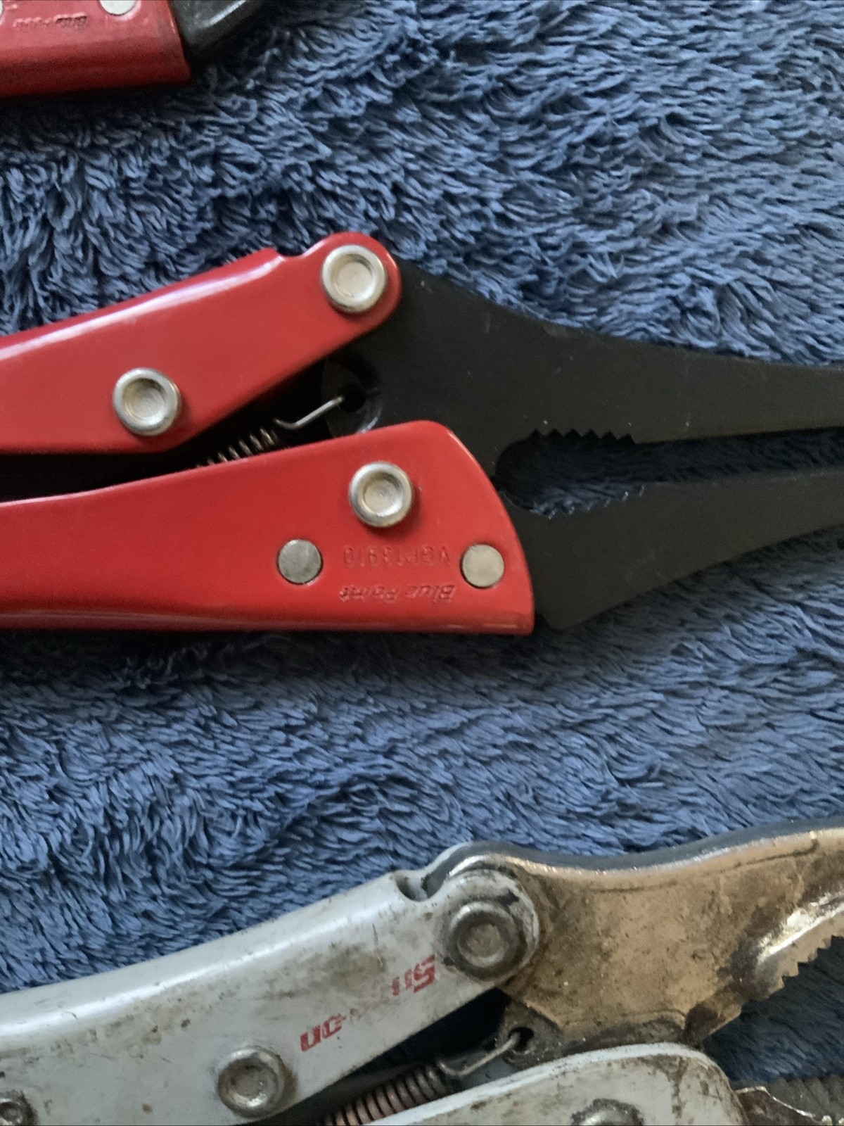 Snap On/ Blue Point 3pc Locking Pliers/ Vice Grips…….2 Red, 1 Grey….
