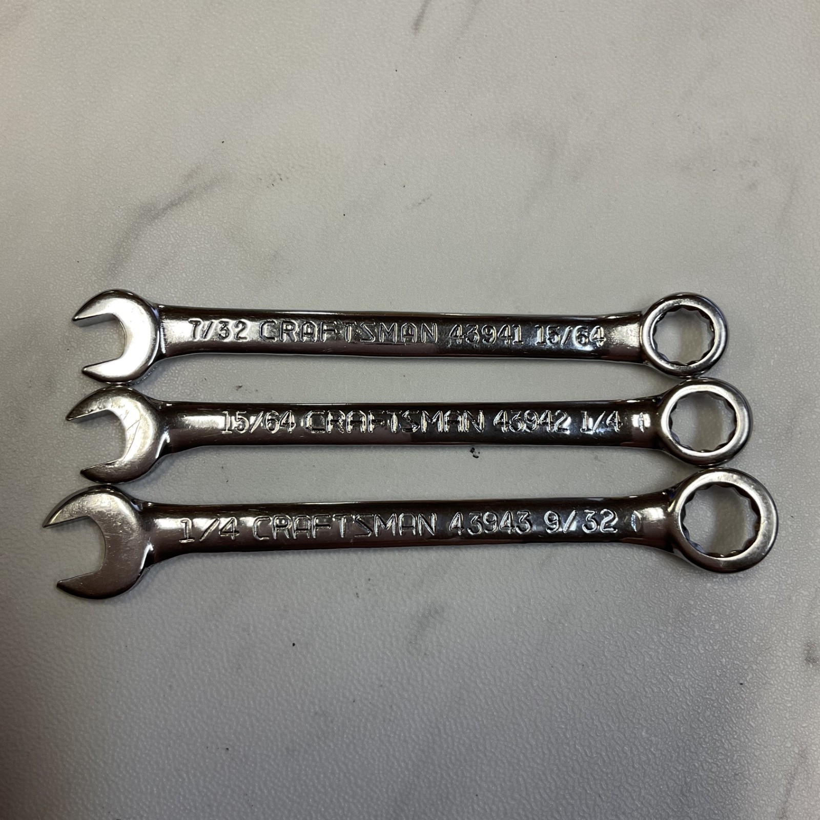 Craftsman 12 Point Midget Ignition Combination Wrenches 43941, 43942, 43943