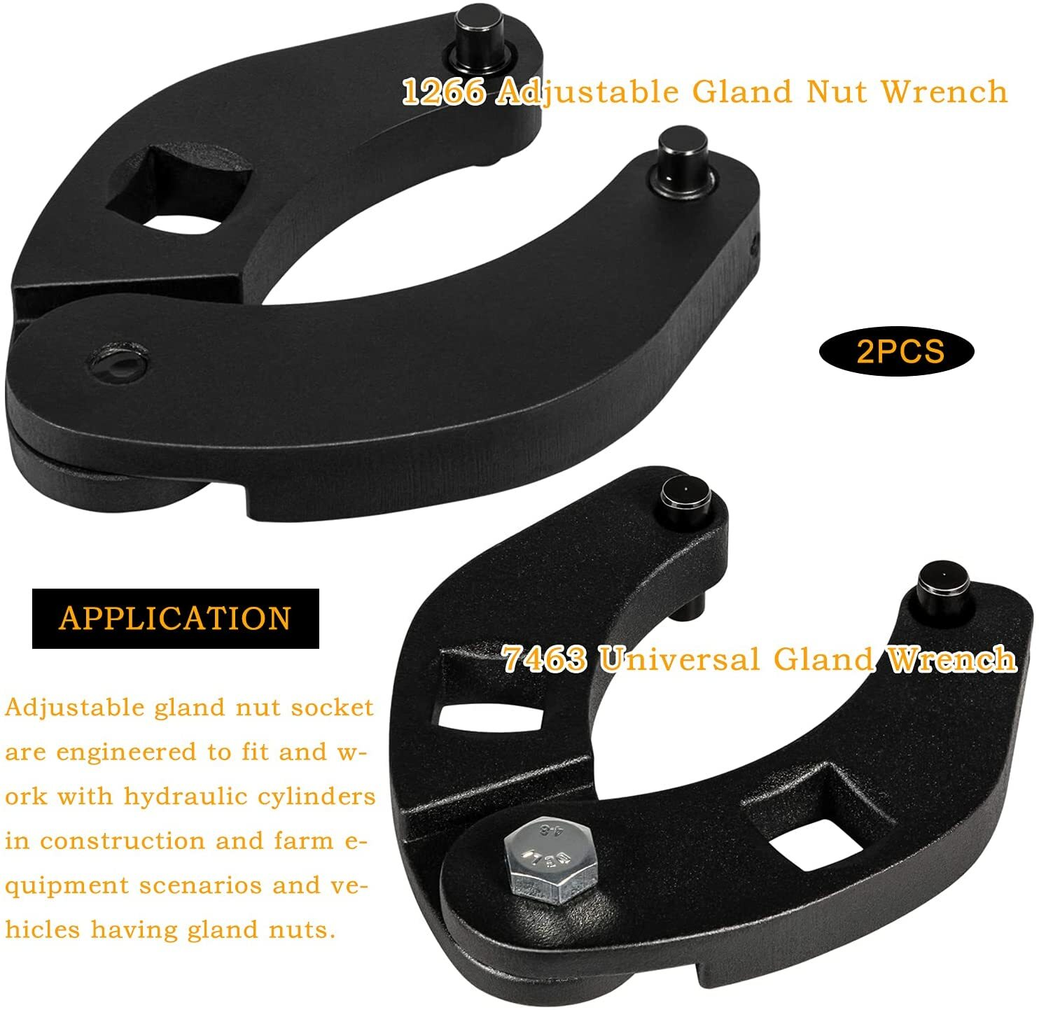 Adjustable Gland Nut Wrench 1266 +7463 Spanner Tool Set for Hydraulic Cylinder