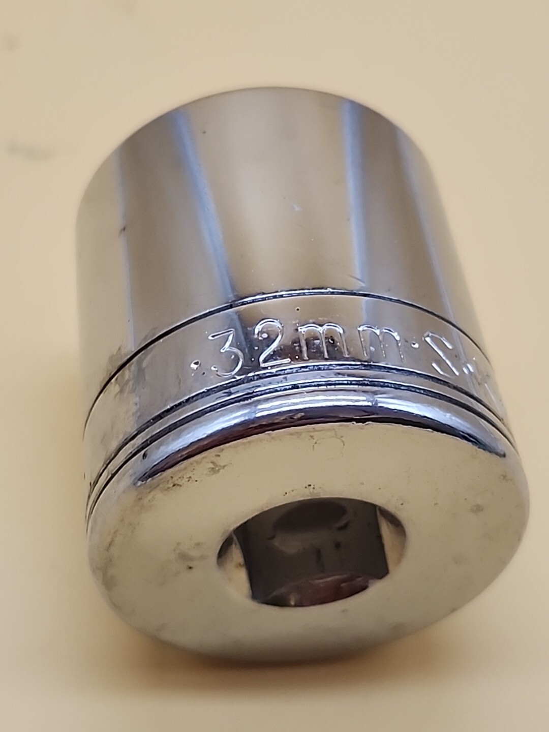 S-K Hand Tools #48232 1/2″ Dr. 32mm 6pt Standard Metric Chrome Socket
