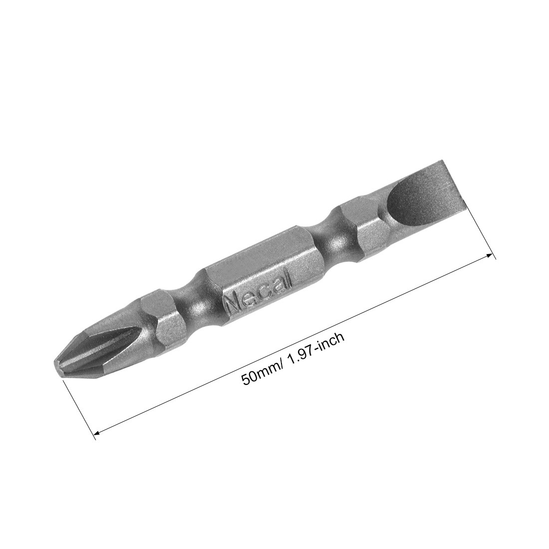 10pcs 1/4inch Hex Shank 50mm Length Magnetic Screwdriver SL6/PH2 Slotted-Phillip