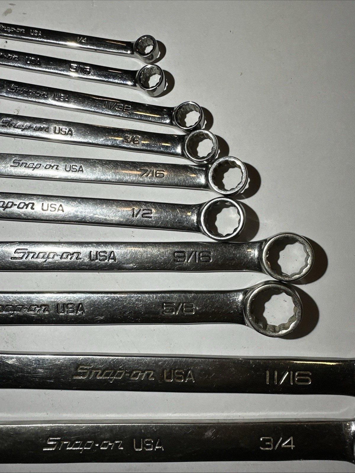 Snap On 14Pc 12-point SAE Frank Drive-plus combination wrench set (1/4-1”)