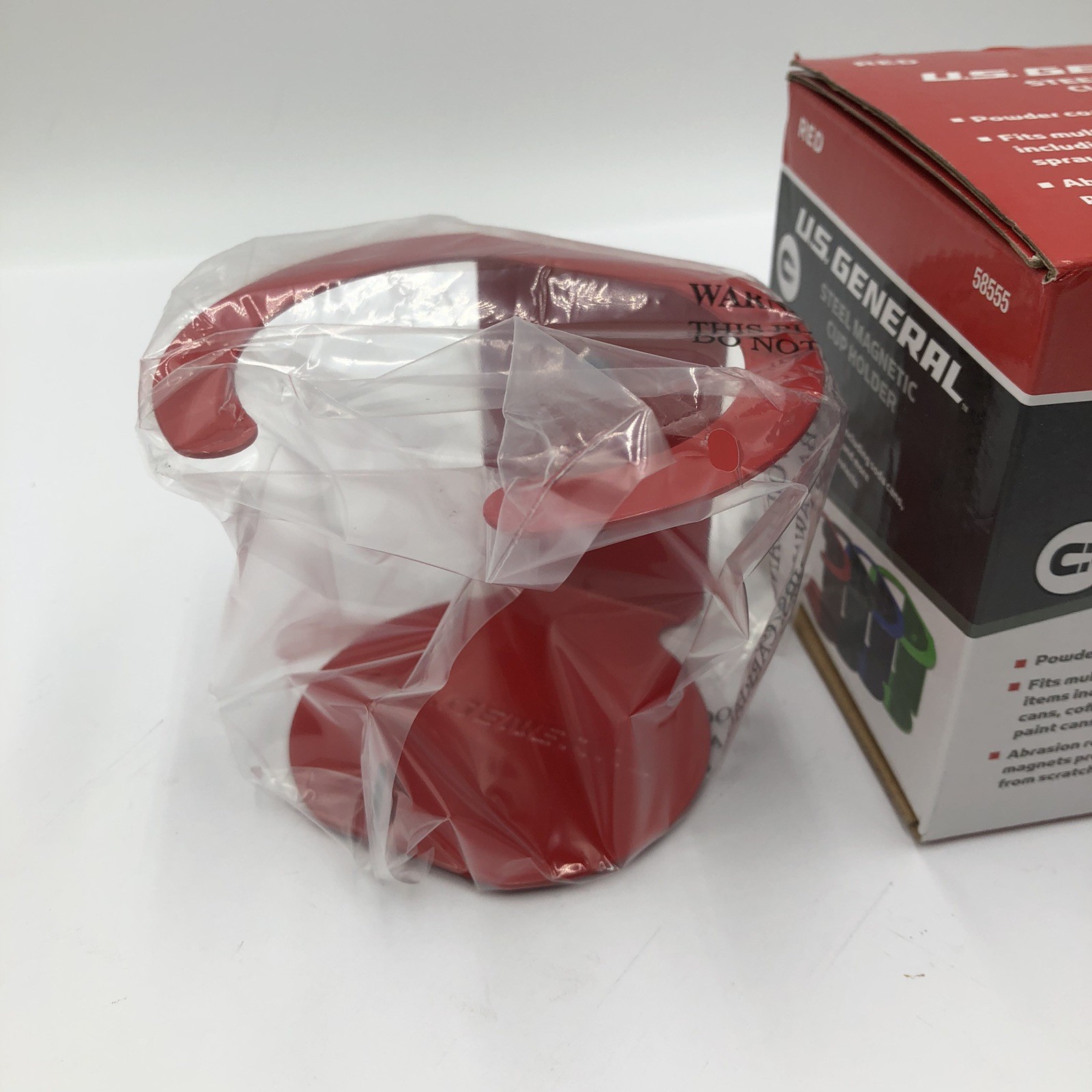 US General Steel Magnetic Cup Holder Magnetic Cup Holder Red 58555 Toolbox Acces