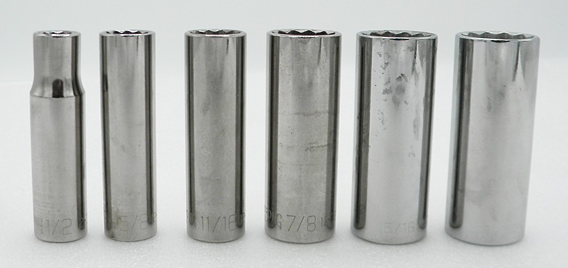 Set of 6 ARMSTRONG 12 Point SAE 1/2″ Drive Deep Well Sockets – 1/2 to 1″