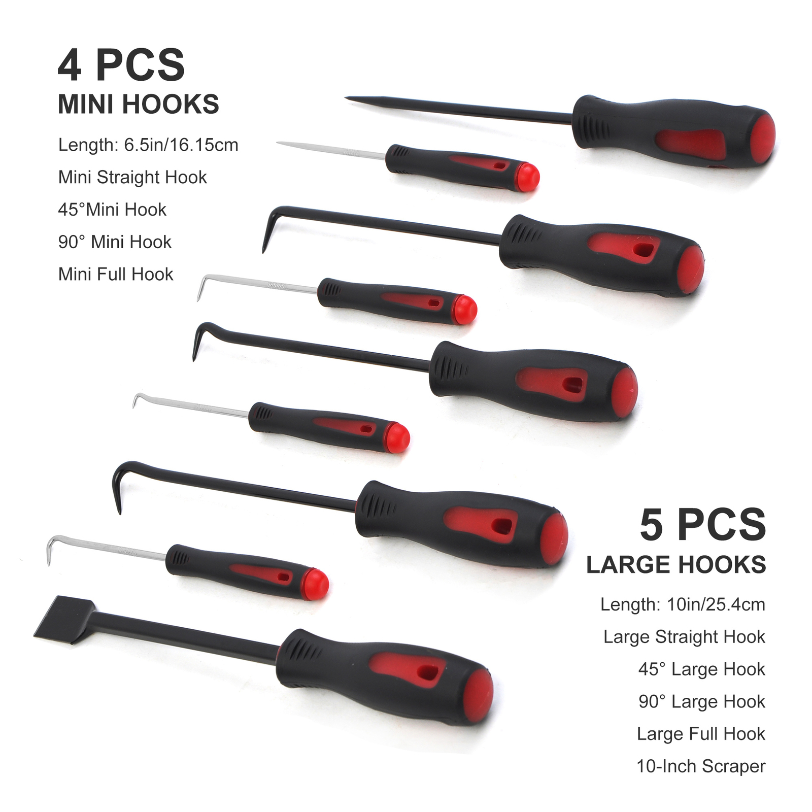 9pcs Scraper Hook and Pick Tool Set Car Removal Tool O Rings Seals Rubber HA51