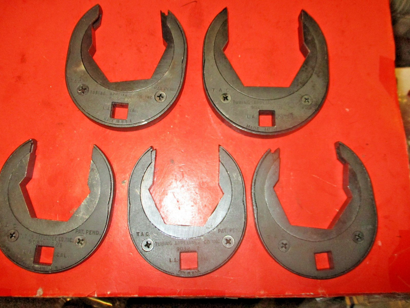 Ratcheting Crowfoot NEW 1/2″ Drive 1 7/8»–2 1/2 –LOT OF 5 = MADE IN USA